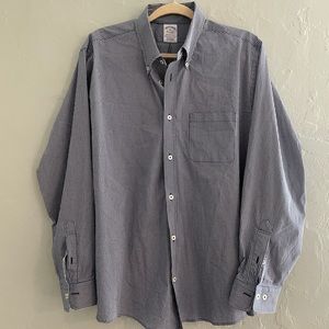 Brooks Brothers Blue Gingham Check Regent Fit XL